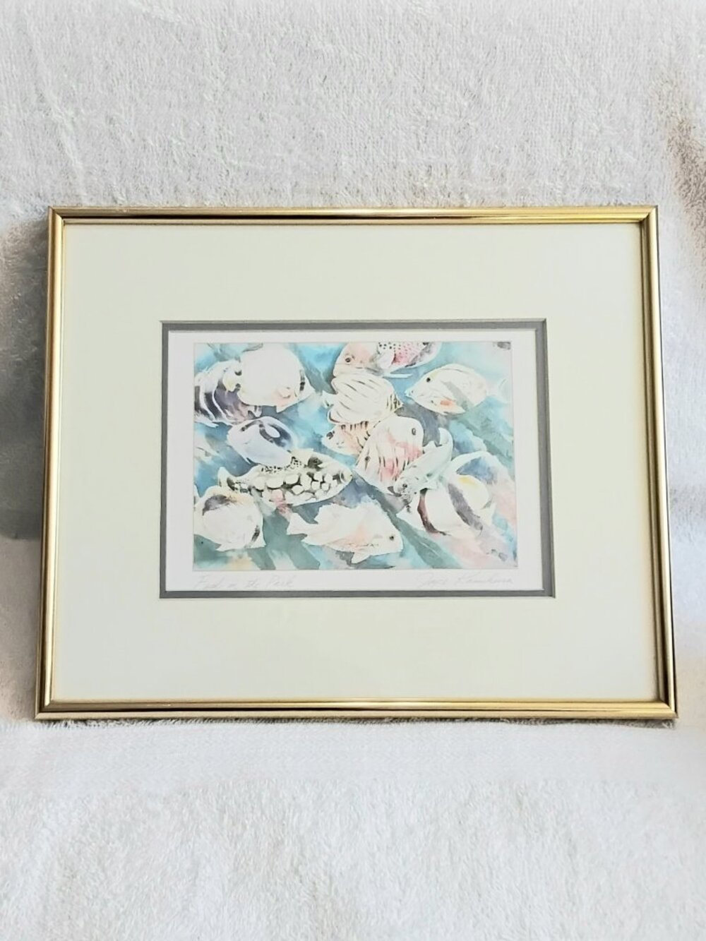Beautiful & Framed 'Fish in the Park' Print by Canadian Artist Joyce Kamikura!!